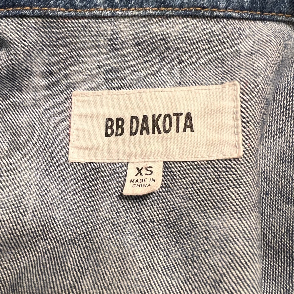 Y2K Acid Wash Denim Fringe Jacket XS | Cropped Western Grunge Boho Festival - Picture 4 of 8